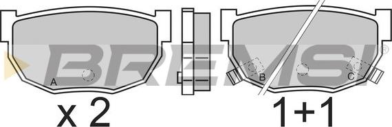 Bremsi BP2303 - Комплект спирачно феродо, дискови спирачки vvparts.bg