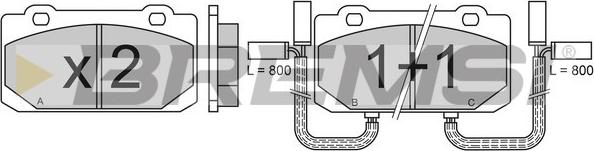 Bremsi BP2319 - Комплект спирачно феродо, дискови спирачки vvparts.bg