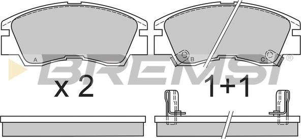 Bremsi BP2387 - Комплект спирачно феродо, дискови спирачки vvparts.bg