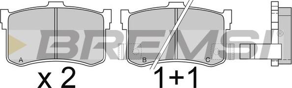 Bremsi BP2372 - Комплект спирачно феродо, дискови спирачки vvparts.bg