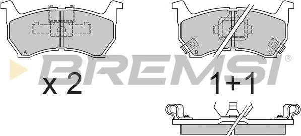 Bremsi BP2377 - Комплект спирачно феродо, дискови спирачки vvparts.bg