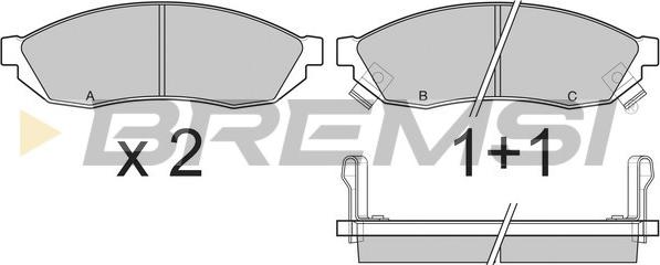 Bremsi BP2290 - Комплект спирачно феродо, дискови спирачки vvparts.bg