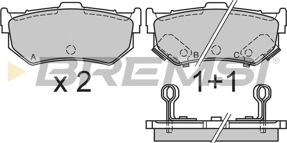 Bremsi BP2291 - Комплект спирачно феродо, дискови спирачки vvparts.bg