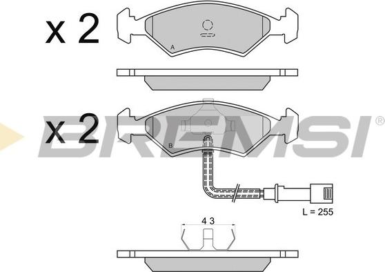 Bremsi BP2266 - Комплект спирачно феродо, дискови спирачки vvparts.bg