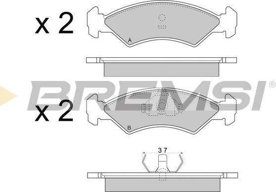 Bremsi BP2263 - Комплект спирачно феродо, дискови спирачки vvparts.bg