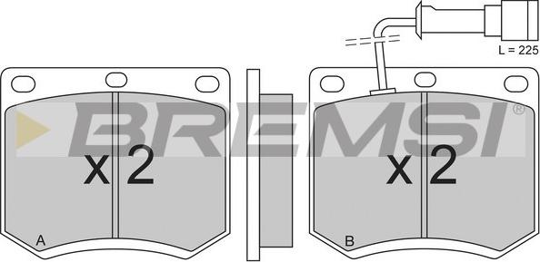 Bremsi BP2205 - Комплект спирачно феродо, дискови спирачки vvparts.bg