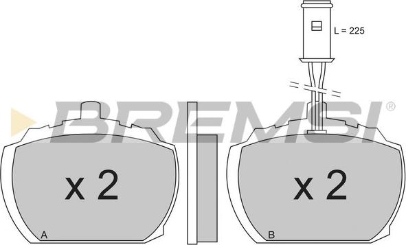 Bremsi BP2207 - Комплект спирачно феродо, дискови спирачки vvparts.bg