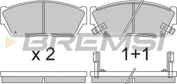 Bremsi BP2288 - Комплект спирачно феродо, дискови спирачки vvparts.bg