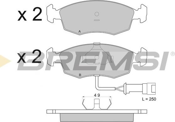 Bremsi BP2282 - Комплект спирачно феродо, дискови спирачки vvparts.bg