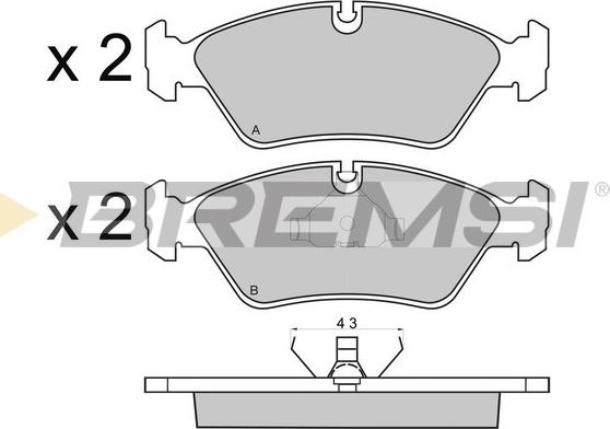 Bremsi BP2231 - Комплект спирачно феродо, дискови спирачки vvparts.bg