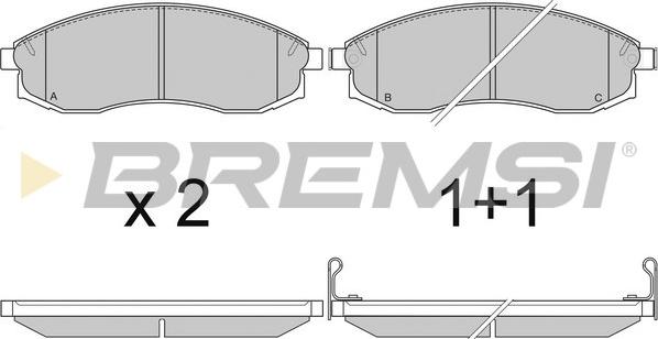 Bremsi BP2743 - Комплект спирачно феродо, дискови спирачки vvparts.bg