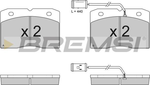 Bremsi BP2768 - Комплект спирачно феродо, дискови спирачки vvparts.bg