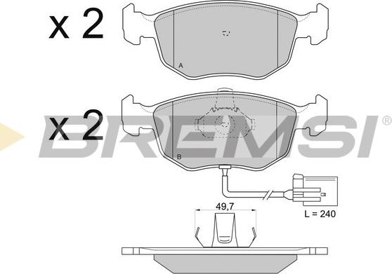 Bremsi BP2707 - Комплект спирачно феродо, дискови спирачки vvparts.bg