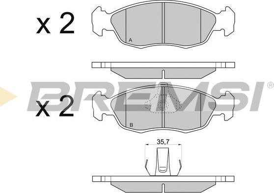 Bremsi BP2729 - Комплект спирачно феродо, дискови спирачки vvparts.bg