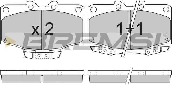 Bremsi BP2725 - Комплект спирачно феродо, дискови спирачки vvparts.bg