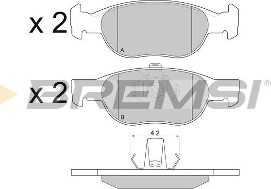 Bremsi BP2770 - Комплект спирачно феродо, дискови спирачки vvparts.bg