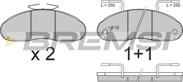 Bremsi BP7307 - Комплект спирачно феродо, дискови спирачки vvparts.bg