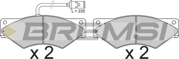 Bremsi BP7253 - Комплект спирачно феродо, дискови спирачки vvparts.bg