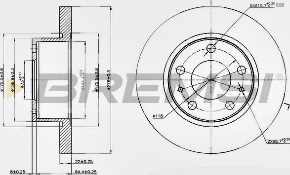 Bremsi CD5194S - Спирачен диск vvparts.bg