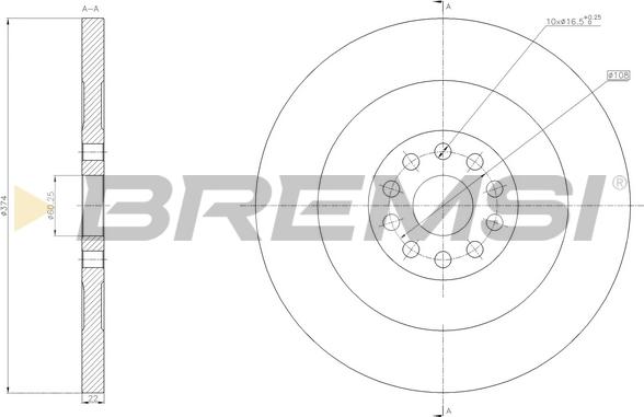 Bremsi CD5156S - Спирачен диск vvparts.bg