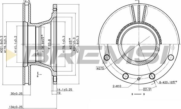 Bremsi CD5106V - Спирачен диск vvparts.bg