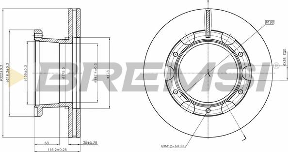 Bremsi CD5306V - Спирачен диск vvparts.bg