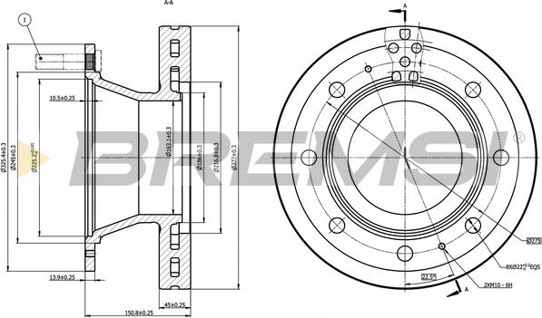 Bremsi CD5308V - Спирачен диск vvparts.bg