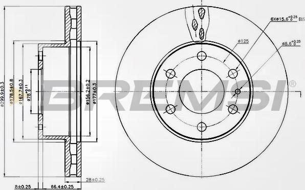 Bremsi CD5314V - Спирачен диск vvparts.bg