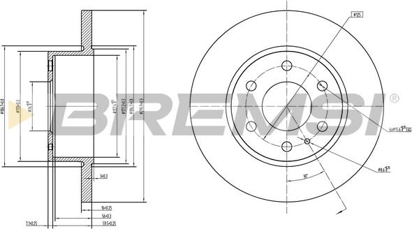 Bremsi CD5315S - Спирачен диск vvparts.bg