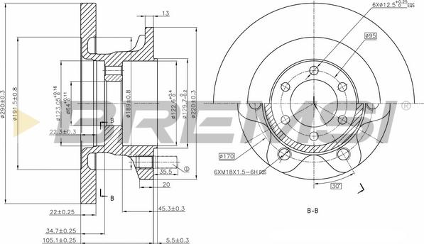 Bremsi CD5313S - Спирачен диск vvparts.bg