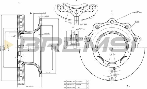 Bremsi CD5294V - Спирачен диск vvparts.bg