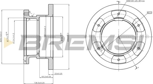 Bremsi CD5236S - Спирачен диск vvparts.bg