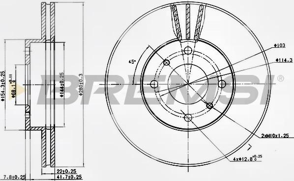 Bremsi CD6959V - Спирачен диск vvparts.bg