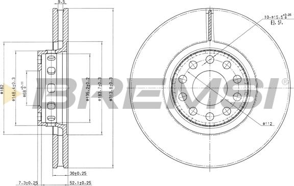 Bremsi CD6954V - Спирачен диск vvparts.bg