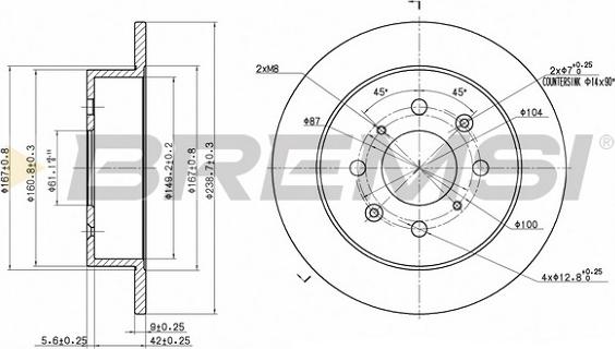 Bremsi CD6950S - Спирачен диск vvparts.bg