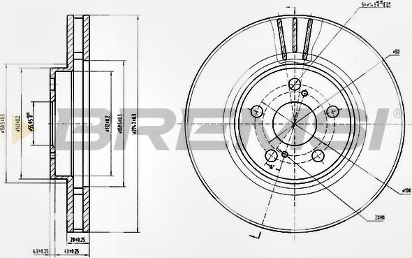 Bremsi CD6957V - Спирачен диск vvparts.bg