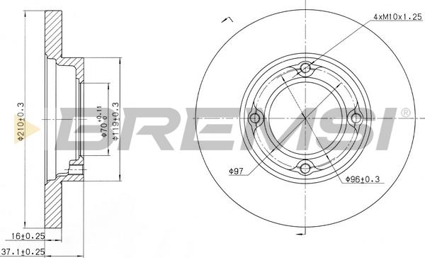 Bremsi CD6968S - Спирачен диск vvparts.bg