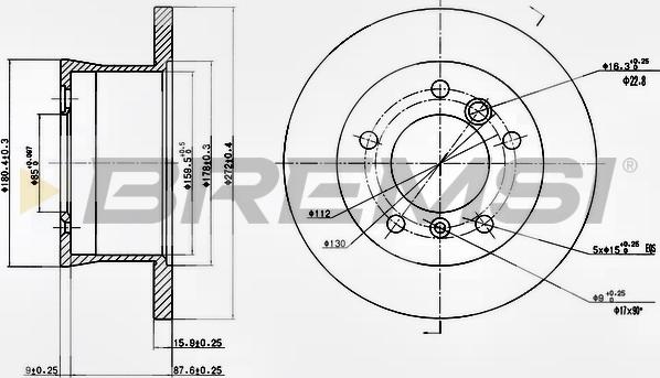 Bremsi CD6932S - Спирачен диск vvparts.bg