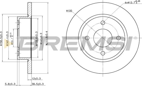 Bremsi CD6442S - Спирачен диск vvparts.bg