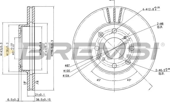 Bremsi CD6447V - Спирачен диск vvparts.bg