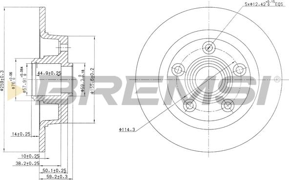 Bremsi CD6456S - Спирачен диск vvparts.bg