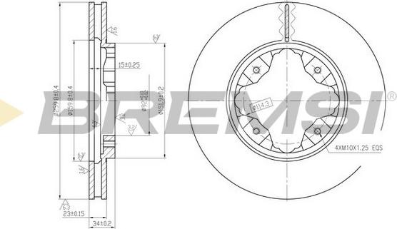 Bremsi CD6450V - Спирачен диск vvparts.bg