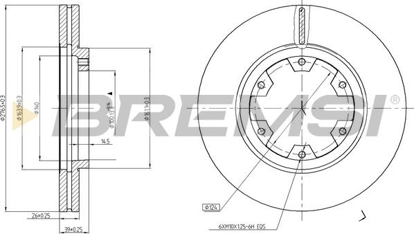 Bremsi CD6464V - Спирачен диск vvparts.bg