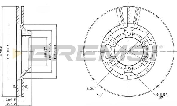 Bremsi CD6460V - Спирачен диск vvparts.bg