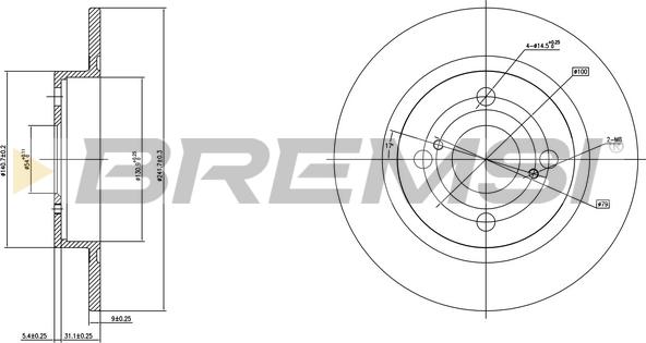 Bremsi CD6404S - Спирачен диск vvparts.bg