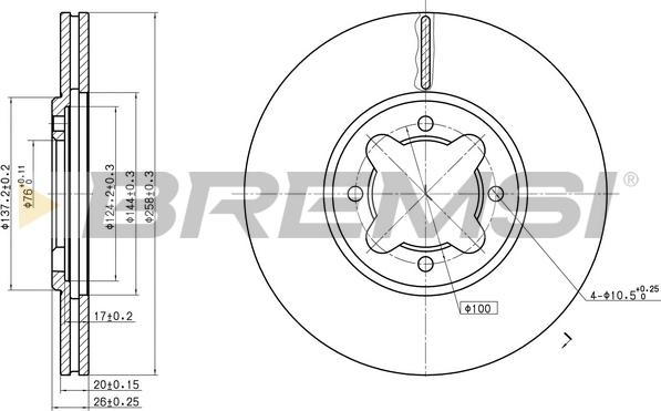 Bremsi CD6410V - Спирачен диск vvparts.bg