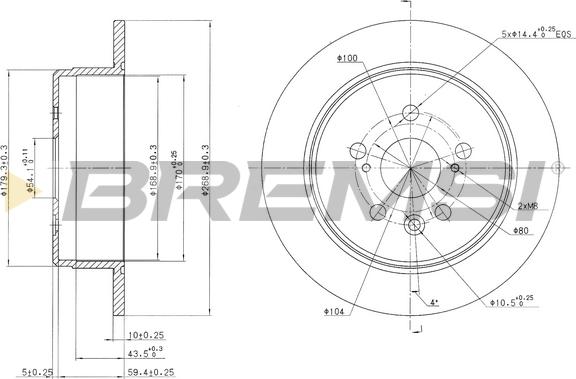 Bremsi CD6486S - Спирачен диск vvparts.bg