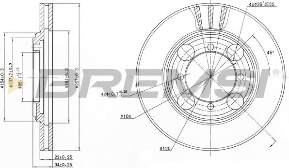 Bremsi CD6482V - Спирачен диск vvparts.bg