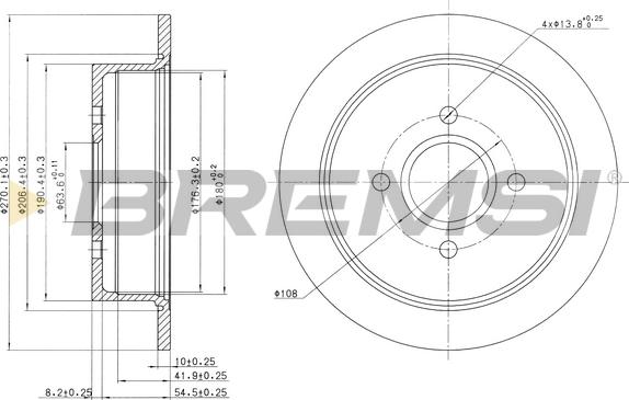 Bremsi CD6435S - Спирачен диск vvparts.bg