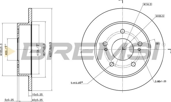 Bremsi CD6549S - Спирачен диск vvparts.bg